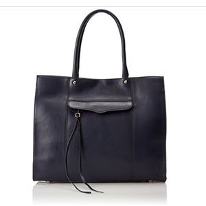 Rebecca Minkoff MAB Leather Tote Bag Shoulder Handbag Satchel Zip Pocket Minimal